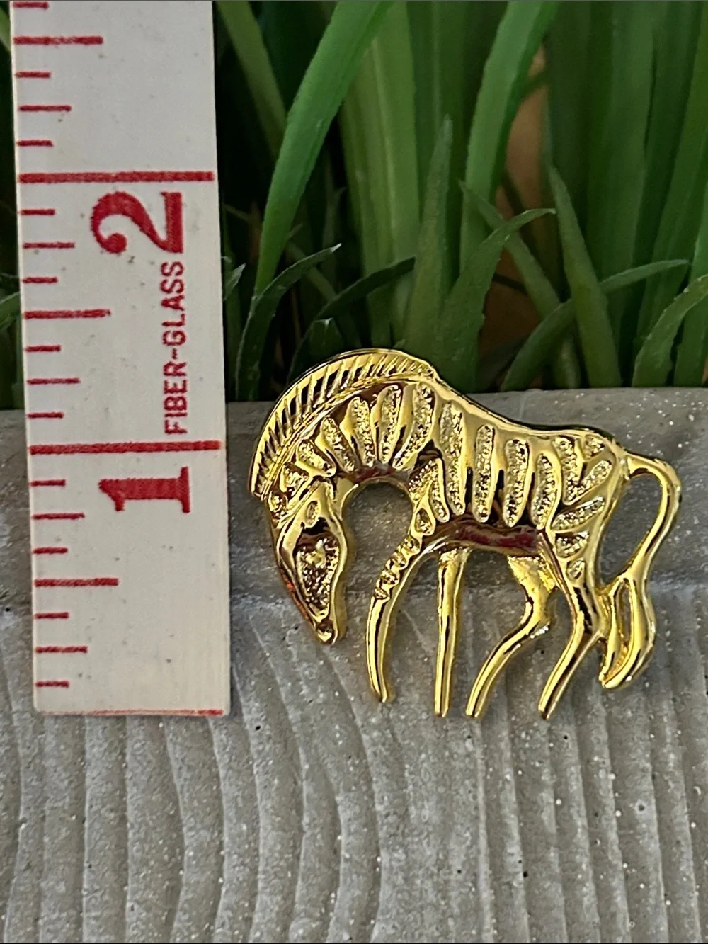 Gold Tone zebra Brooch - Shiny Gold Pin for animal safari lovers